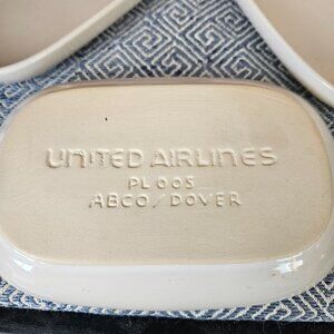 Vintage United Airlines Food Service Ceramic Dishes, Pfaltzgraff, Set of 3